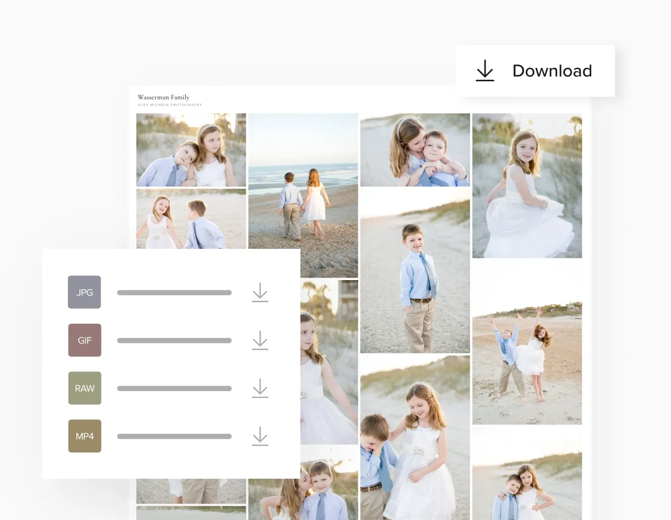 foto.umbii.boo Client Gallery lets photographers offer instant digital downloads in multiple formats with full control and security, like this Wasserman family lifestyle photo session.
