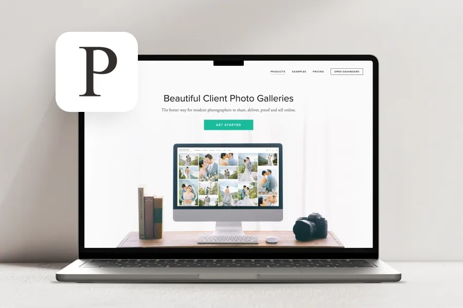 foto.umbii.boo homepage on a laptop screen showcasing beautiful client photo galleries for photographers to share, proof, and deliver images online.