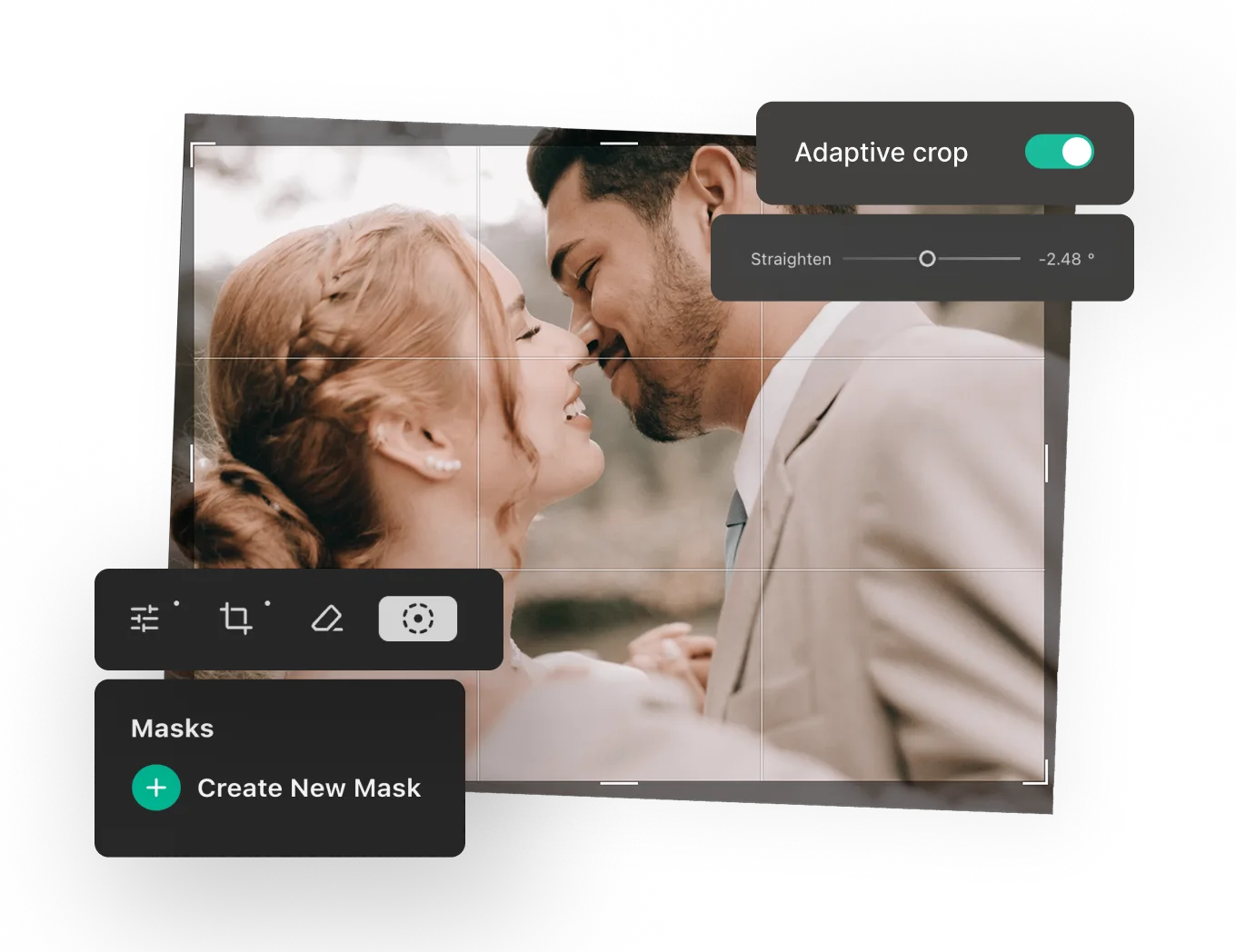Photo Editor - a complete edit-to-delivery workflow built to deliver your signature look consistently. From photo culling to delivery, keep full creative control while AI helps you move through your workflow faster.