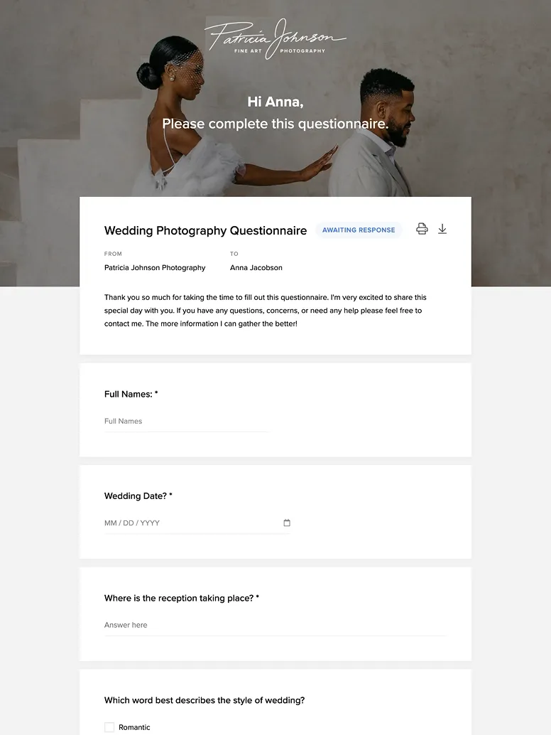 Photography quote with package options and add-ons—foto.umbii.boo helps photographers send professional quotes and upsell services easily.