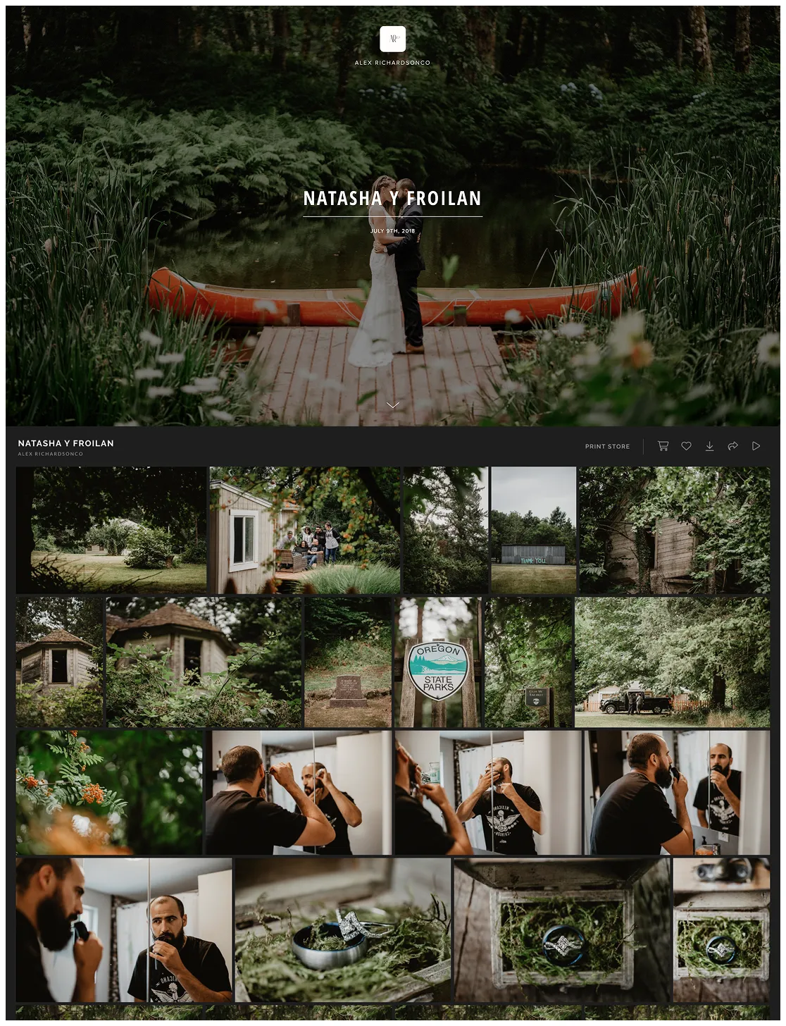 Rustic outdoor wedding photography of Natasha and Froilan with forest ceremony, candid getting-ready moments, and natural scenery.